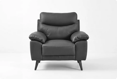 Ascot Genuine Leather Grey Armchair