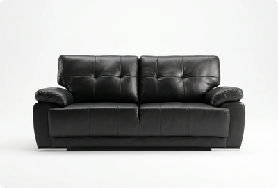 Brighton Black Leather 3 Seater Sofa