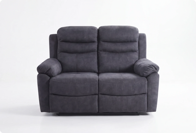 Bristol Grey Fabric Manual Recliner 2 Seater Sofa