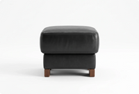 Dalmore Genuine Leather Black Footstool