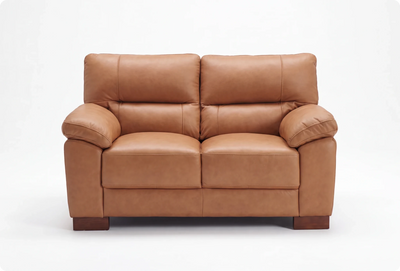 Dalmore Genuine Leather Caramel 2 Seater Sofa