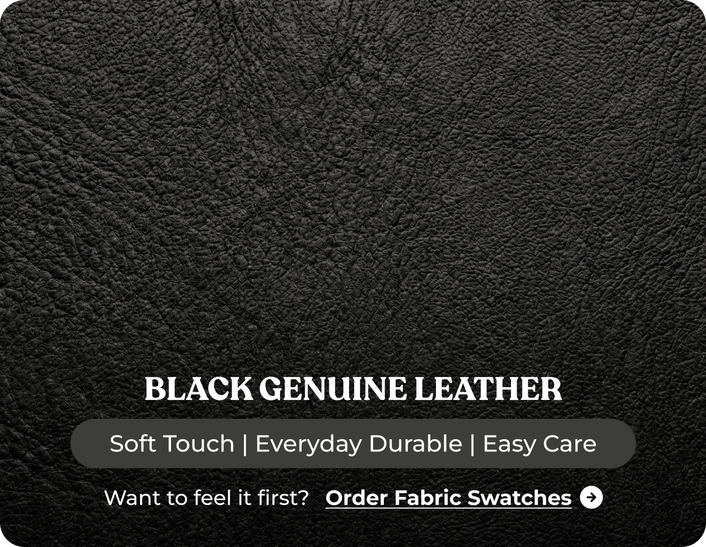Dalmore Genuine Leather Black 3 Seater Sofa