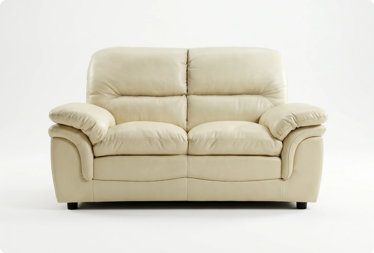 Florence Cream Leather 2 Seater Sofa