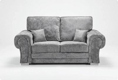 Florence High Back Grey Fabric 2 Seater Sofa