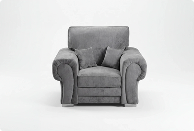 Florence High Back Grey Fabric Armchair