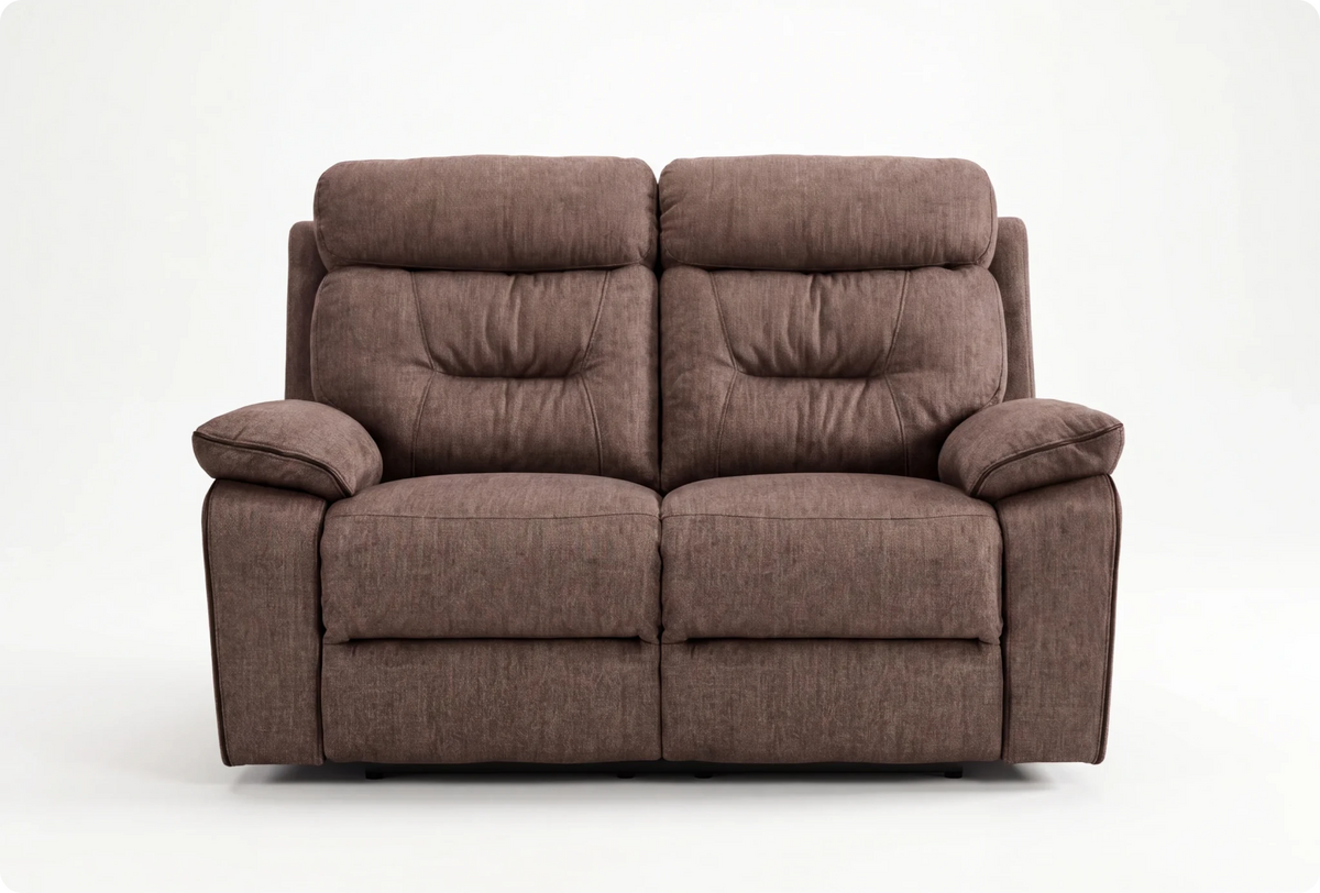 Foster Brown Fabric Electric Recliner 2 Seater