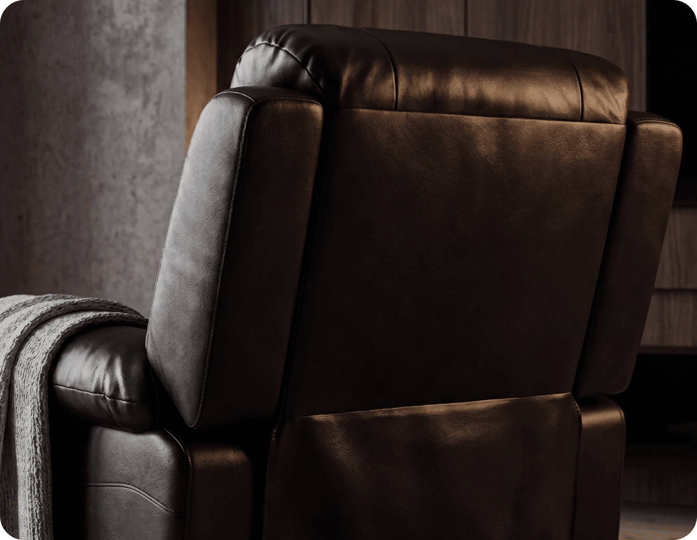 Serano Black Leather Manual Recliner Armchair