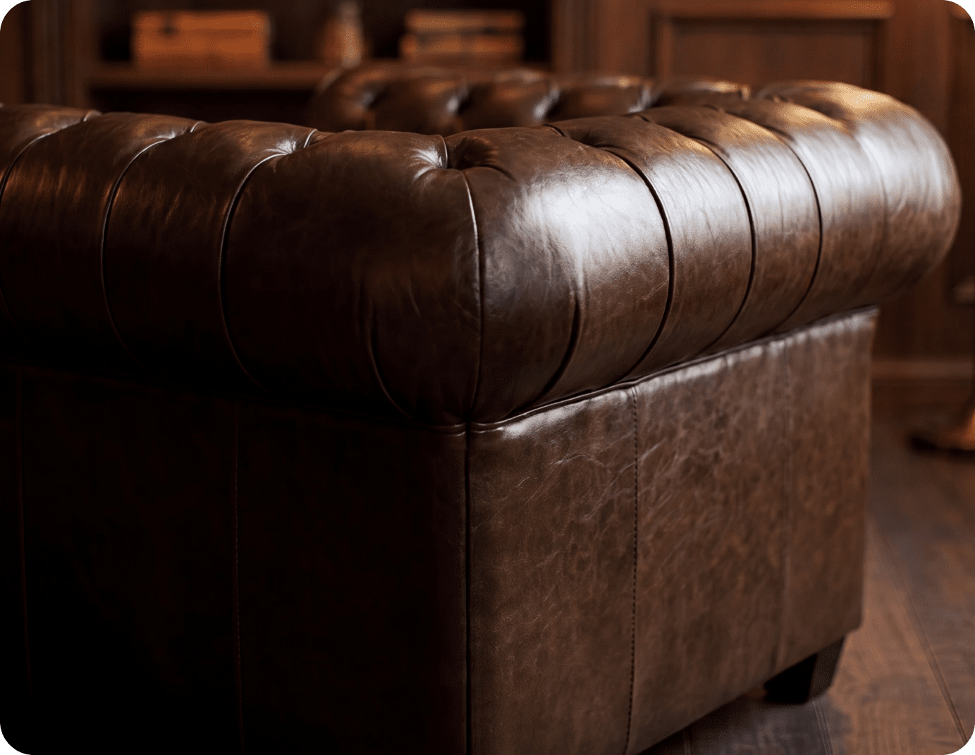 Chesterfield Brown Leather Antique Armchair
