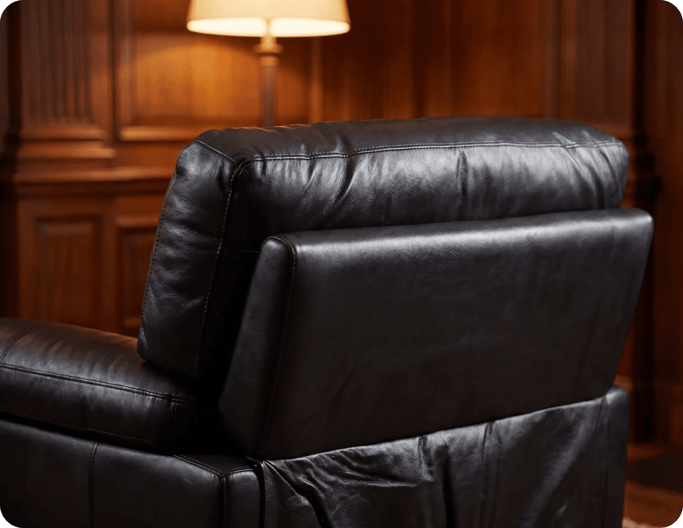 Dalmore Genuine Leather Black Armchair