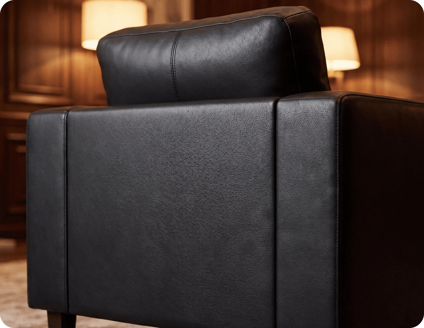 Nova Black Leather Armchair