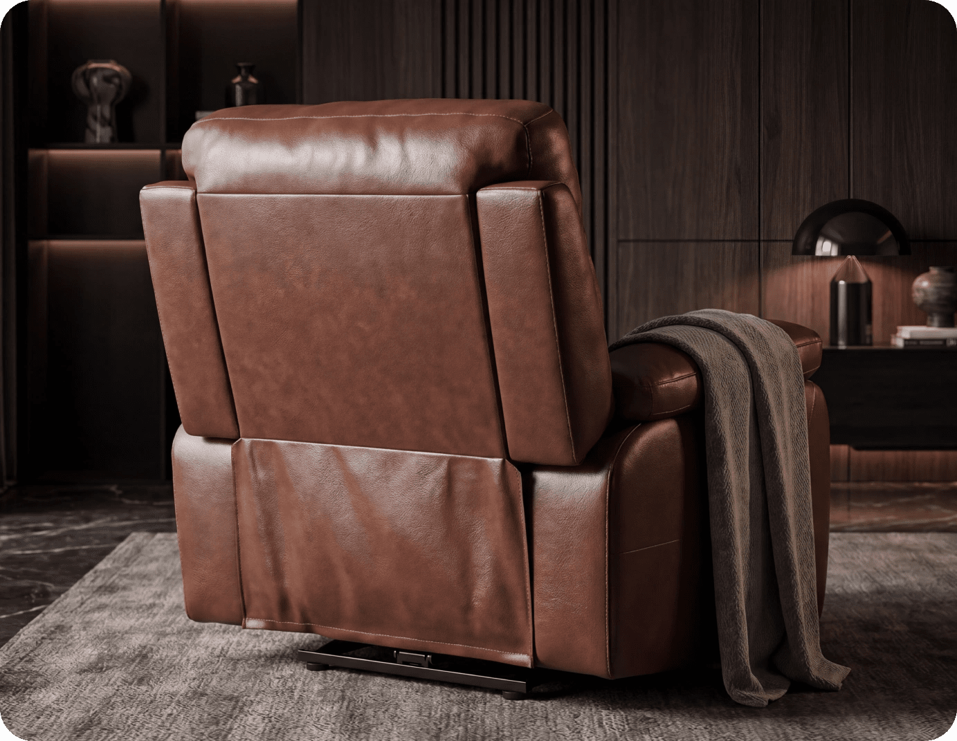 Torino Genuine Leather Tan Electric Power Recliner Armchair
