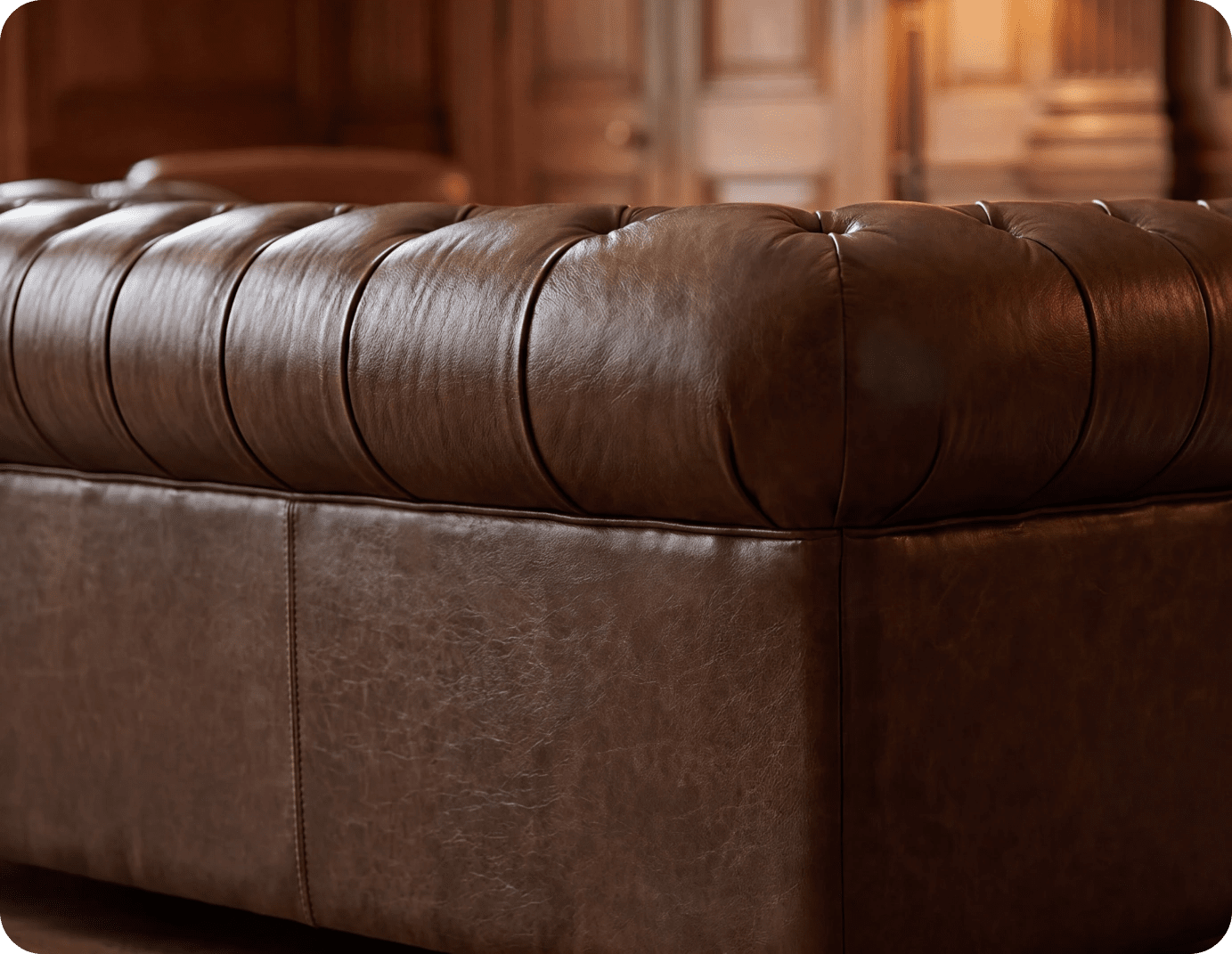 Chesterfield Brown Leather Antique 3 Seater Sofa