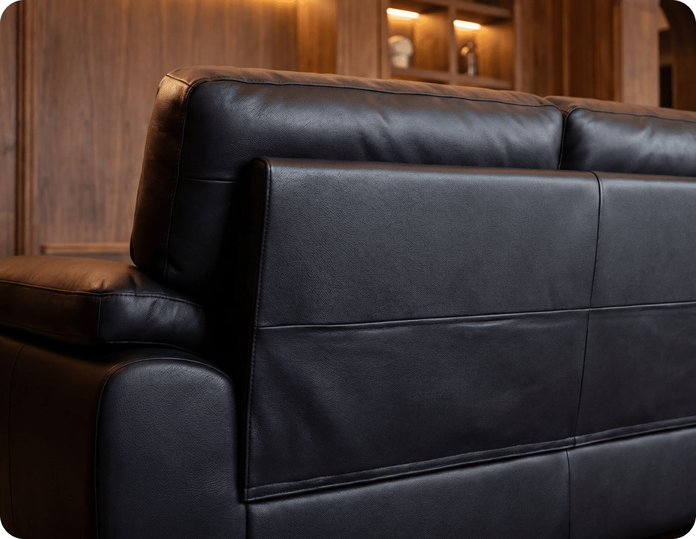 Brighton Black Leather 2 Seater Sofa