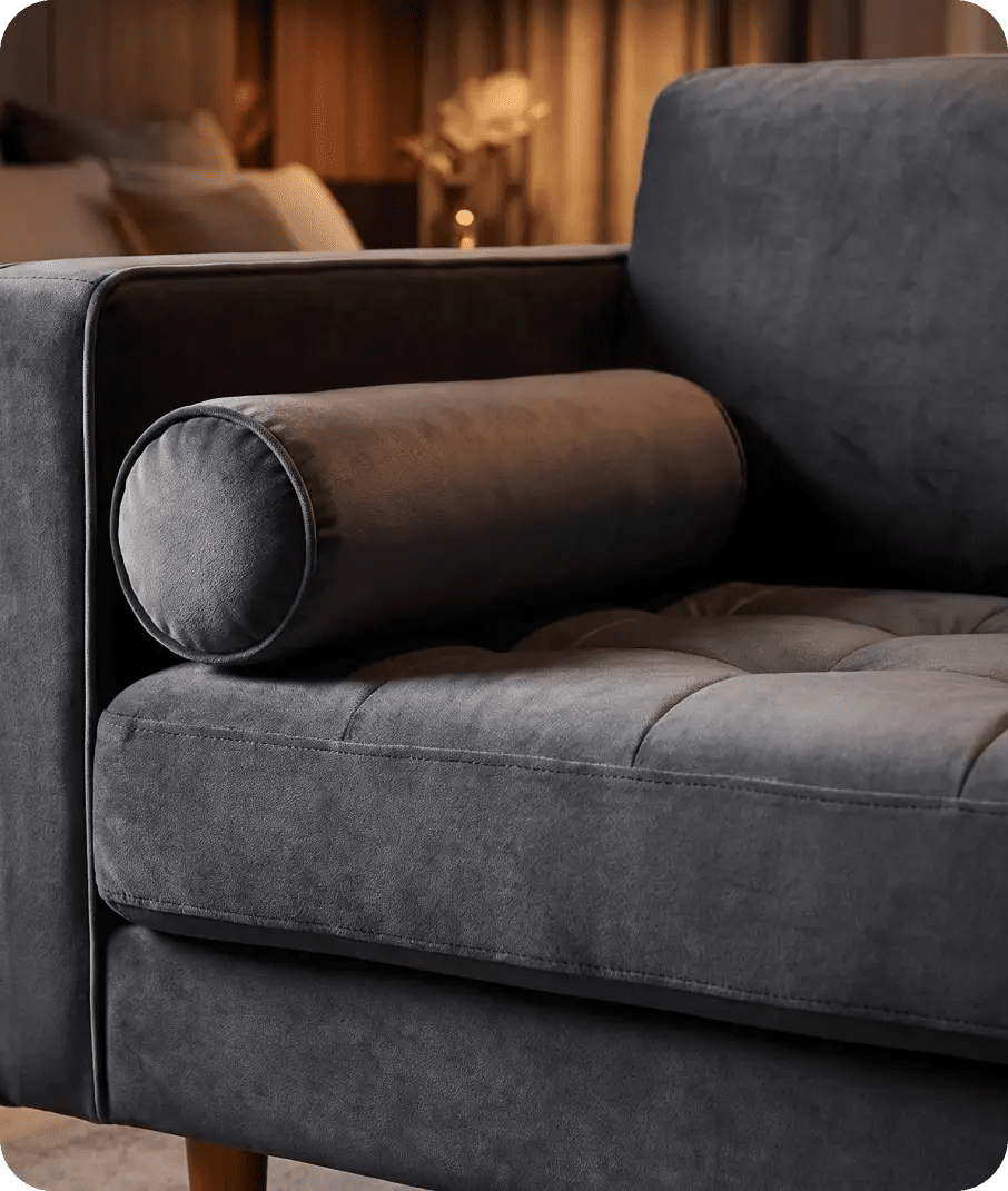 Scott Grey Velvet 2 Seater Sofa