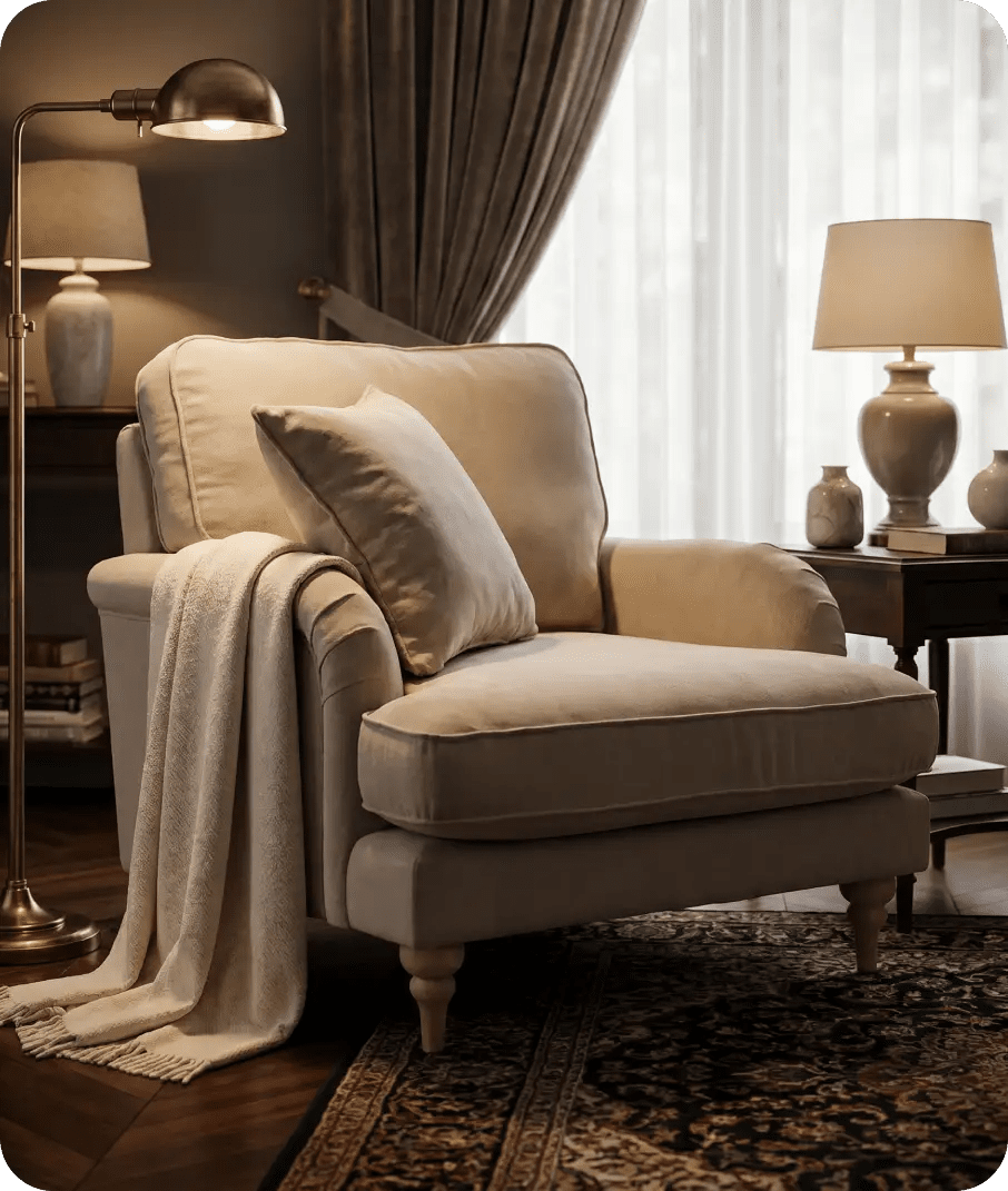 Livie Cream Fabric Armchair