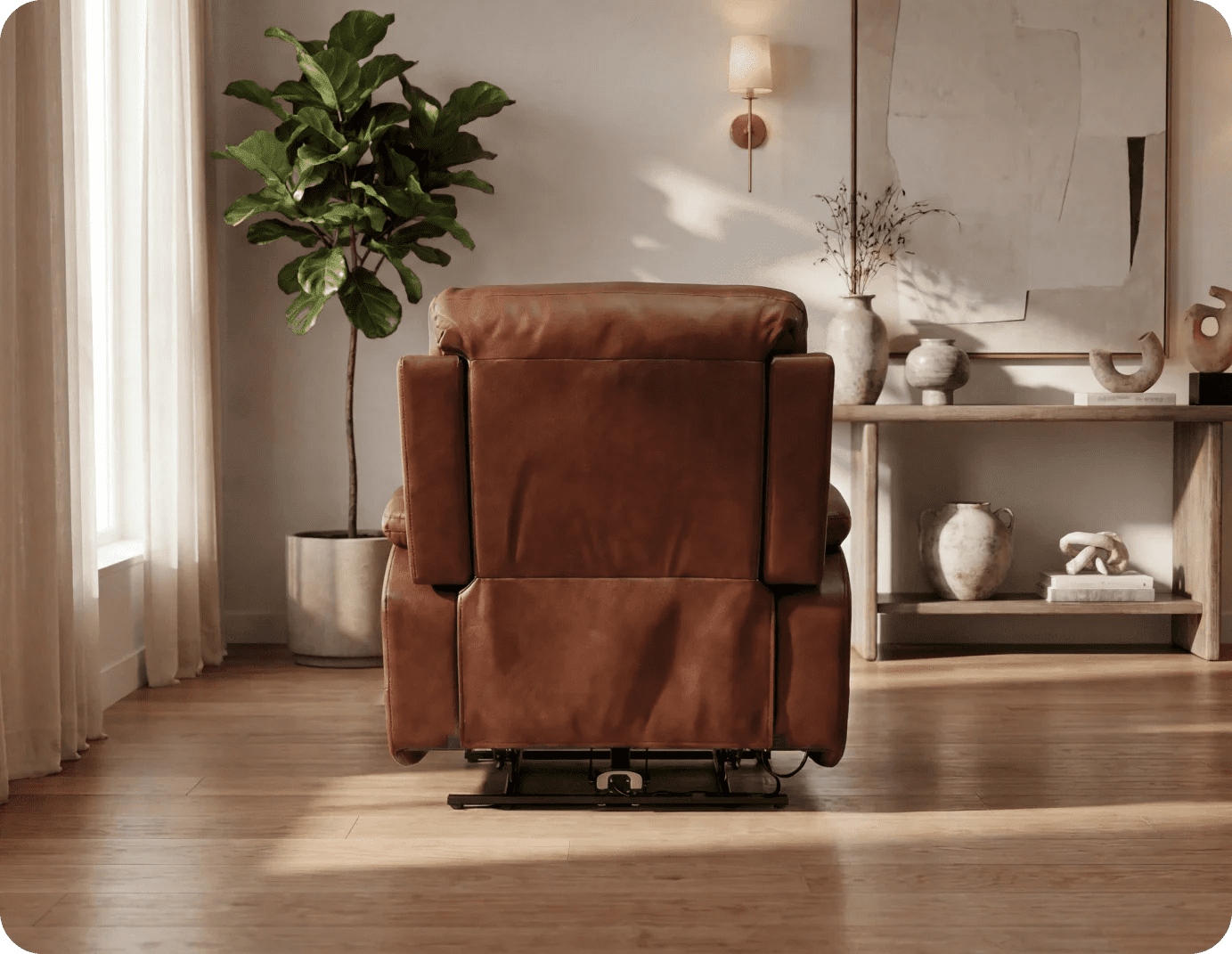 Milano Tan Power Recliner Armchair