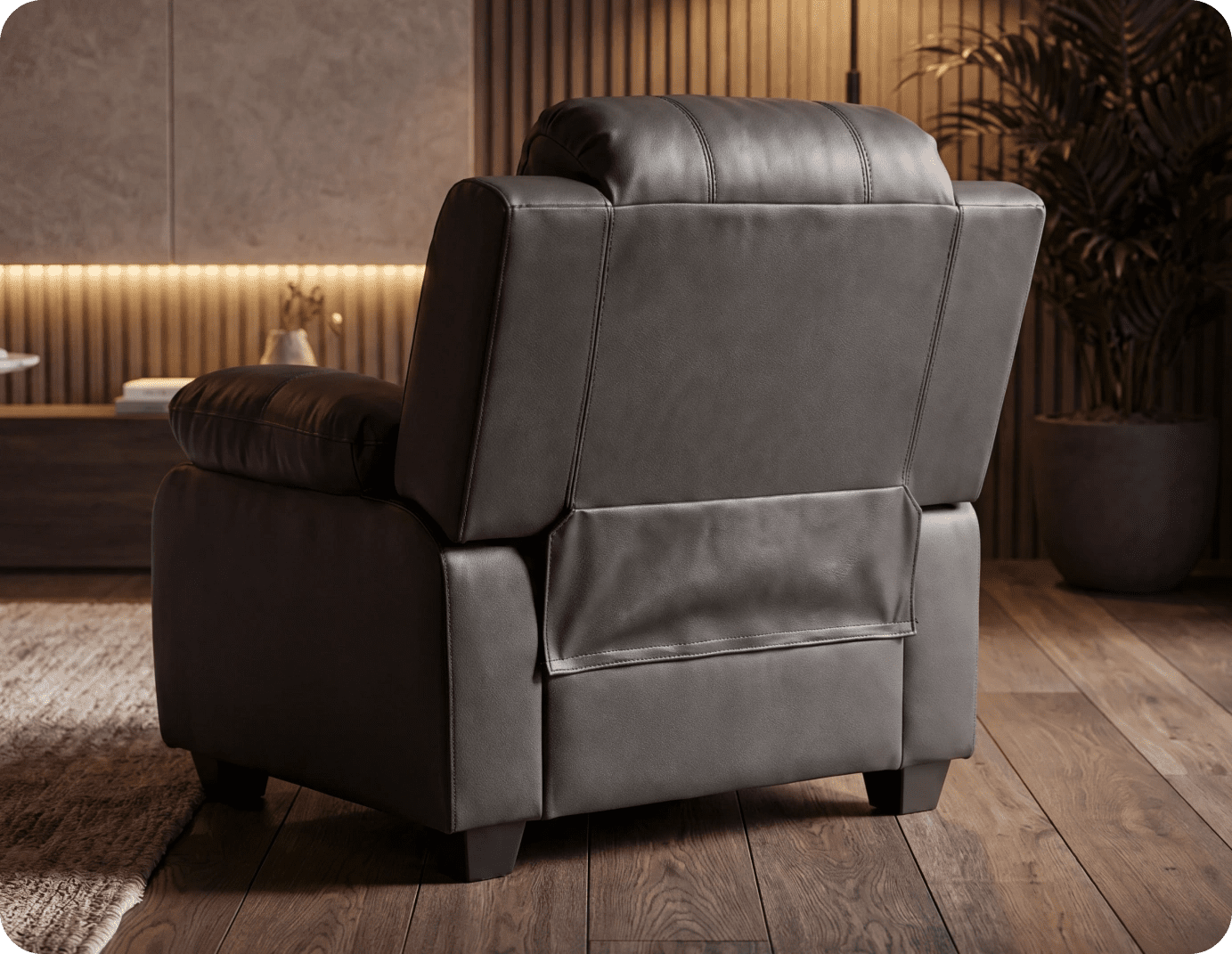 Veloura Grey Leather Armchair