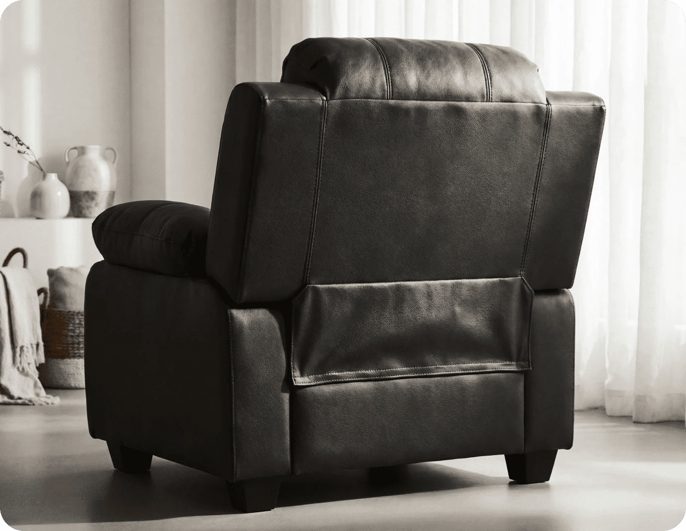 Veloura Black Leather Armchair