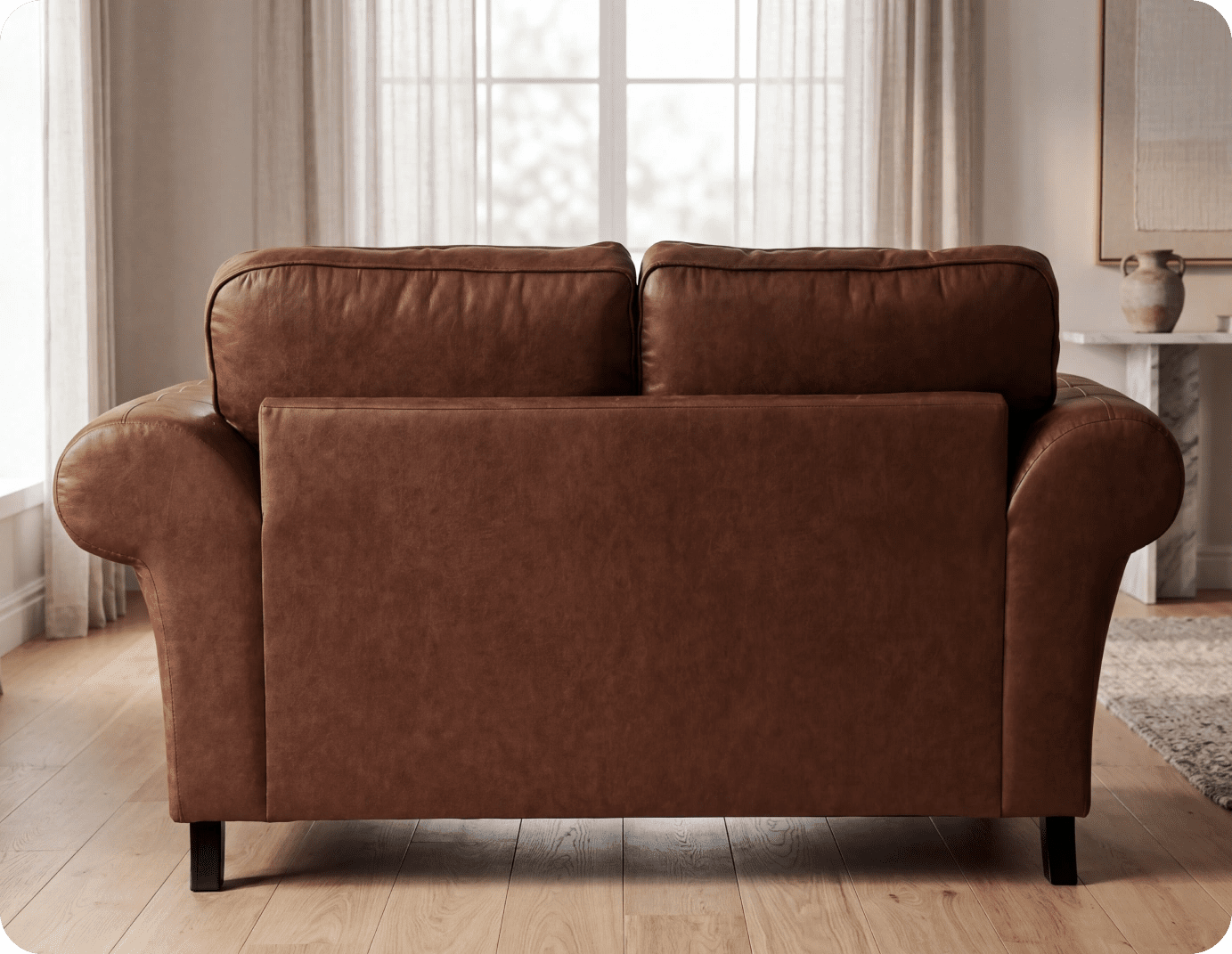 Savile Tan Suede 2 Seater Sofa