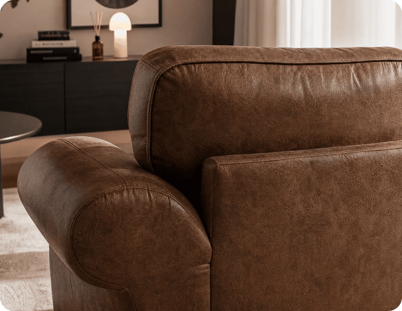 Savile Tan Suede Armchair