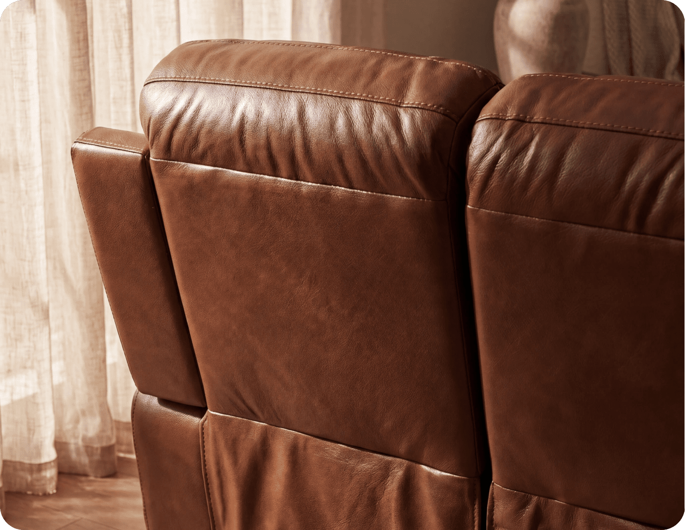Milano Genuine Leather Tan Electric Power Recliner 3 Seater