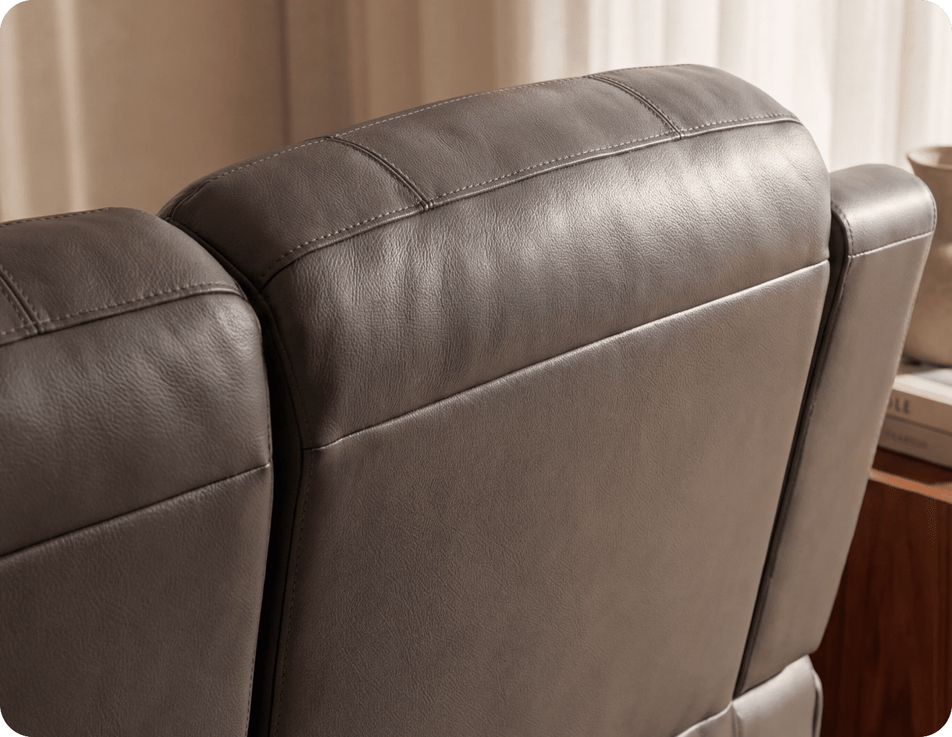 Martini Genuine Leather Grey Electric Power Recliner 2 Seater Sofa