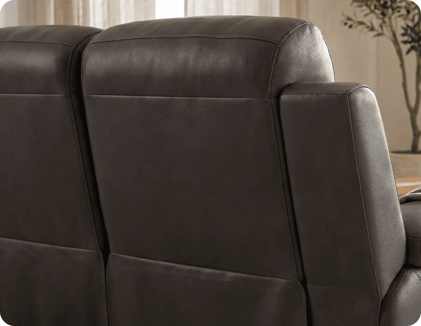 Leo Genuine Leather Grey Electric Power Recliner 2 Seater Sofa