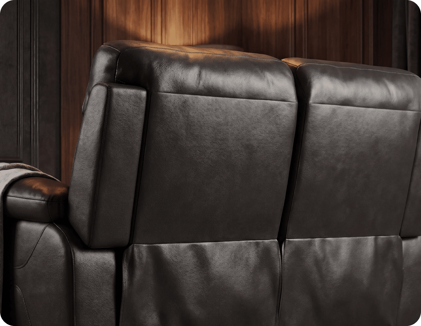 Torino Genuine Leather Black Electric Power Recliner 2 Seater