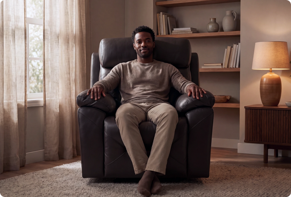 Milano Grey Leather Power Recliner Armchair