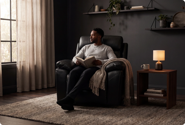 Milano Black Leather Electric Recliner Armchair