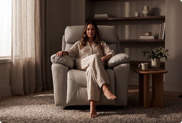 Milano Genuine Leather Light Grey Electric Power Recliner Armchair
