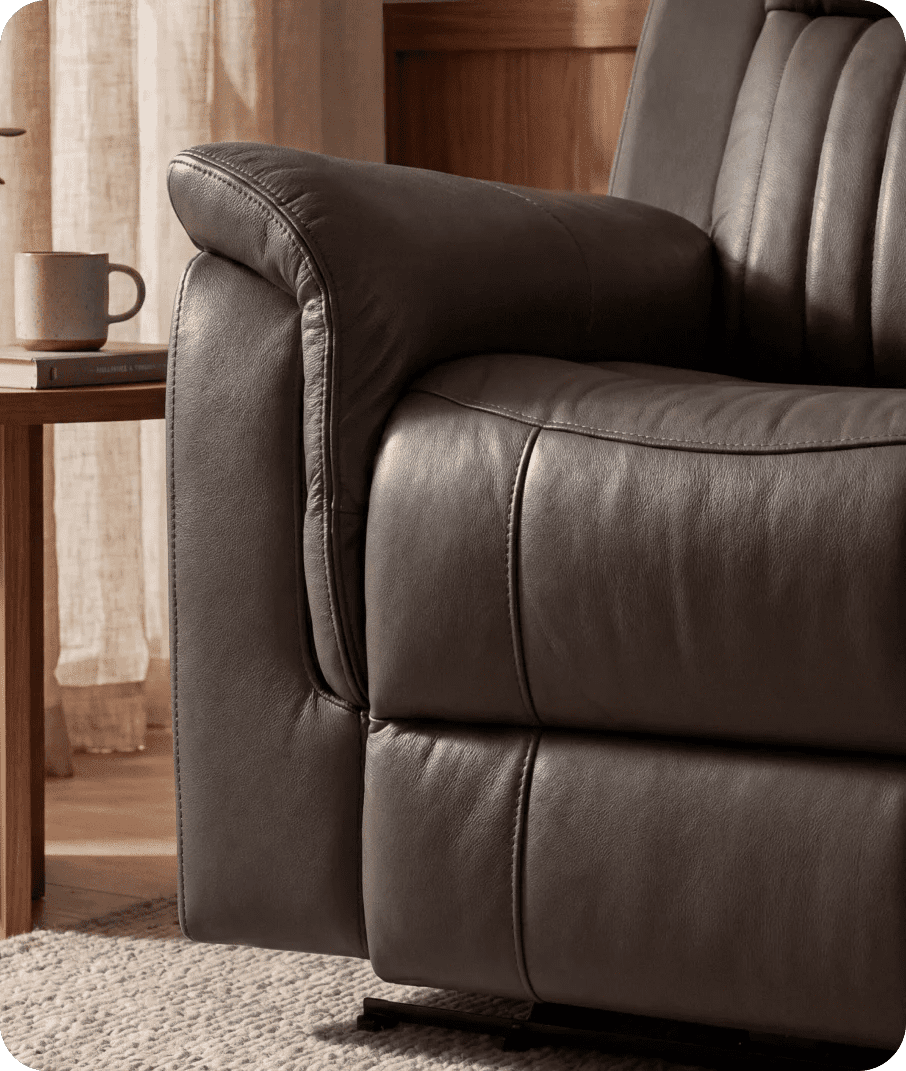 Martini Genuine Leather Grey Electric Power Recliner Armchair
