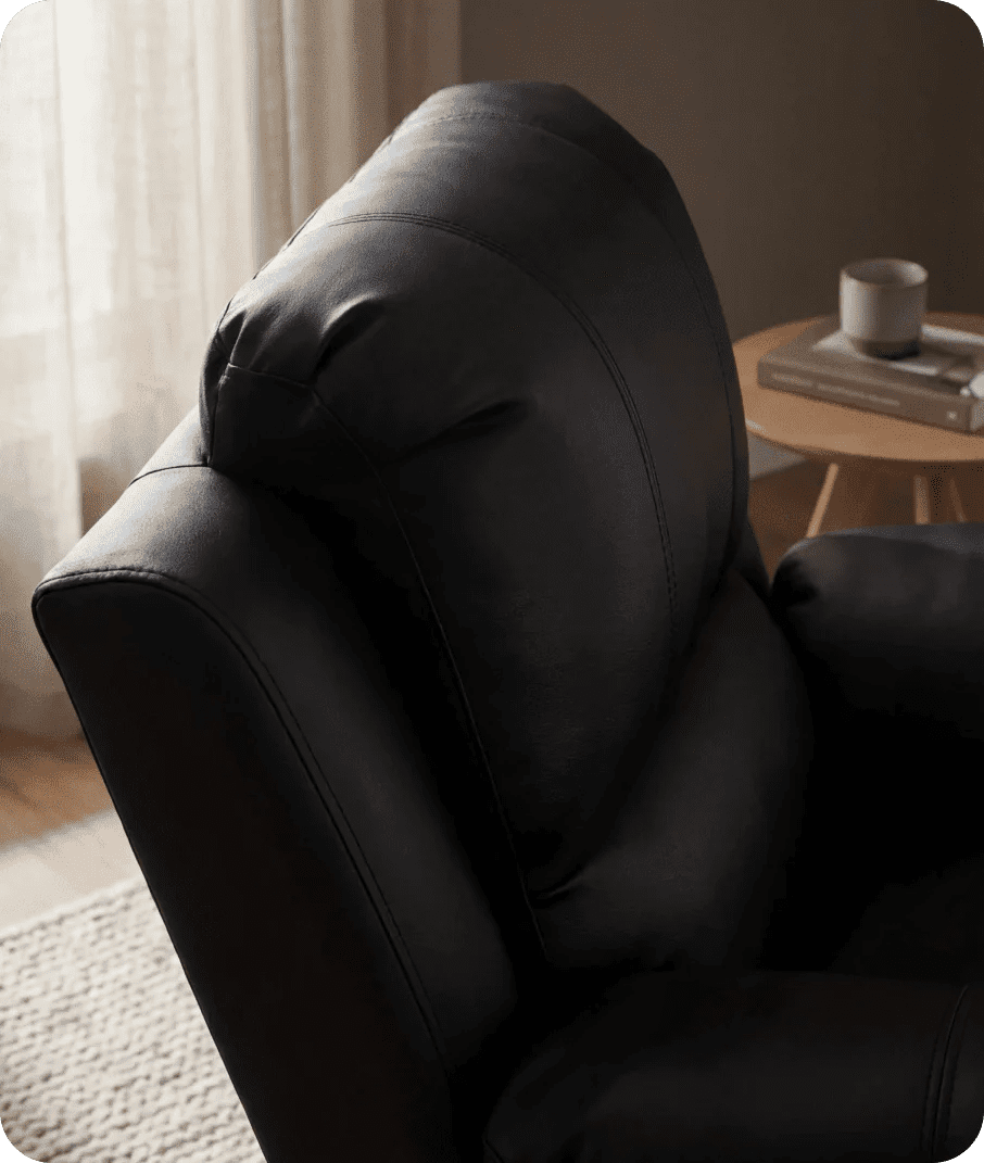 Veloura Black Leather Armchair