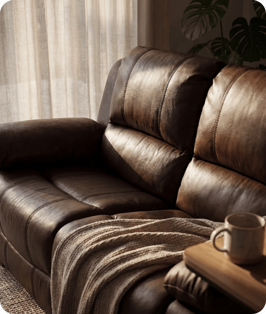 Veloura Brown Leather 3 Seater Sofa