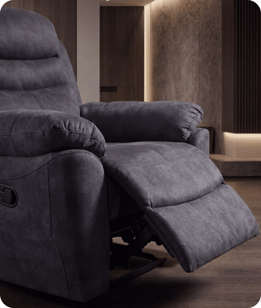 Bristol Grey Fabric Manual Recliner Armchair