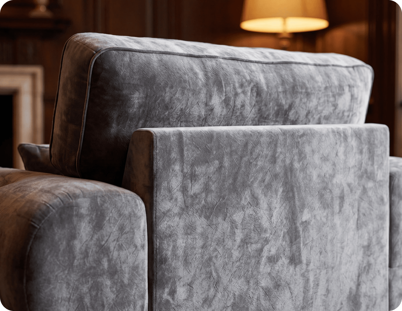 Florence High Back Grey Fabric Armchair