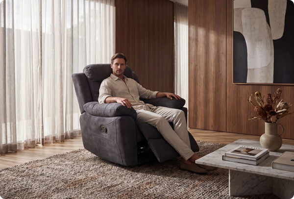Bristol Grey Fabric Manual Recliner Armchair