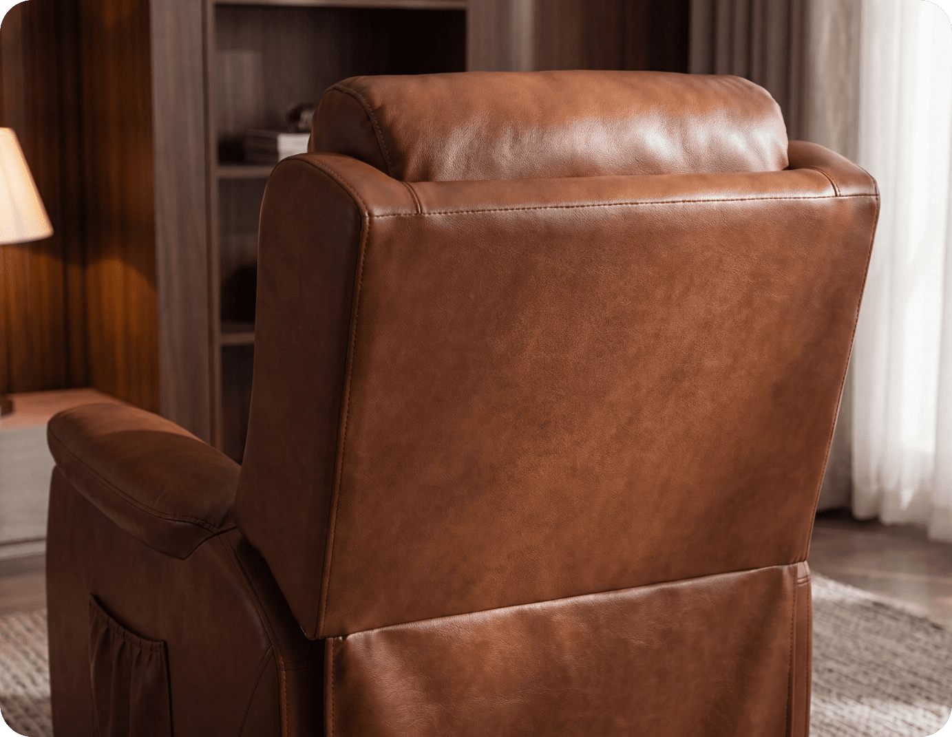 Oliver Genuine Leather Tan Rise & Recline Mobility Chair