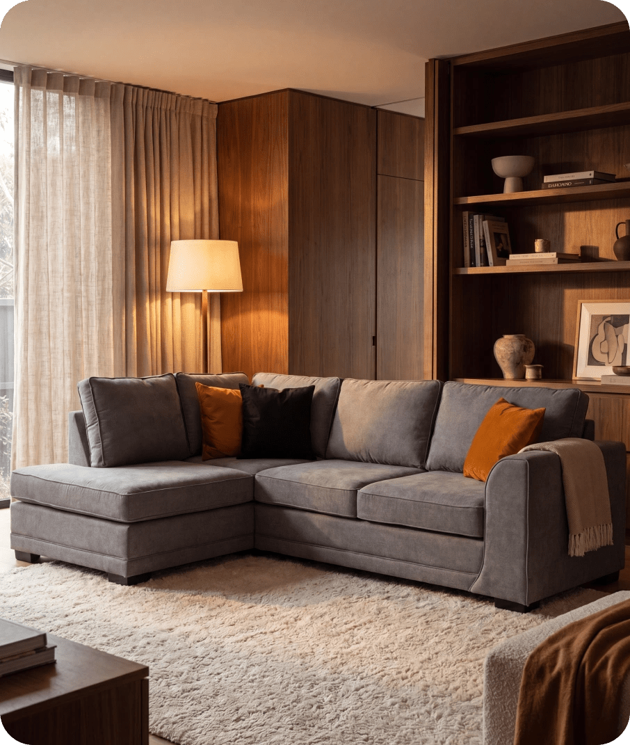 Orka Sofa Grey Fabric Left Hand Corner Sofa - LHC