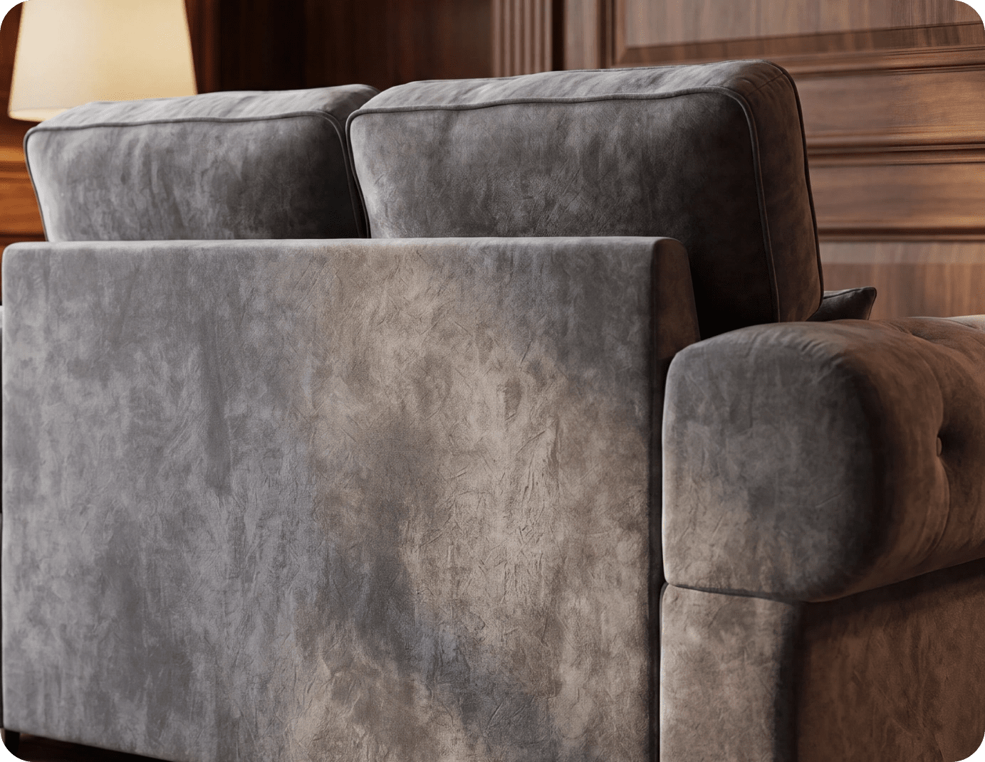 Florence High Back Grey Fabric 2 Seater Sofa