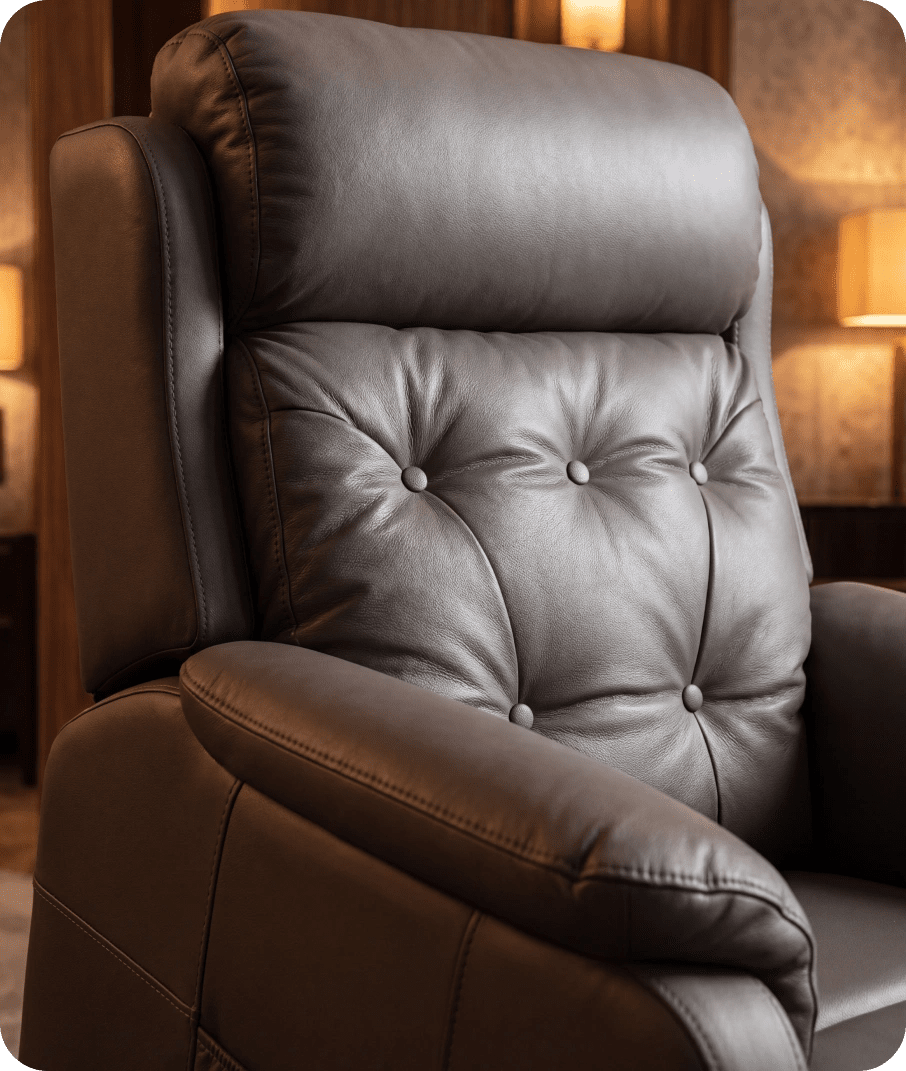 Oliver Genuine Leather Grey Rise & Recline Mobility Chair