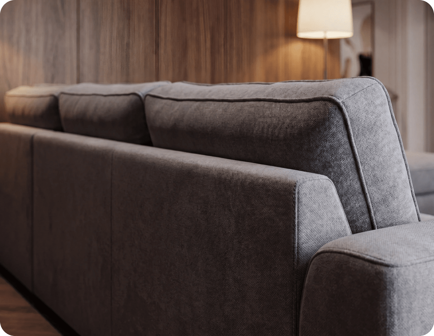 Orka Sofa Grey Fabric Left Hand Corner Sofa - LHC