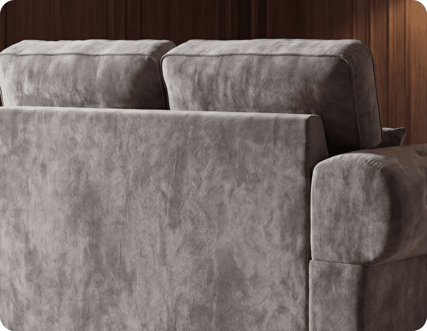 Florence High Back Grey Fabric 3 Seater Sofa