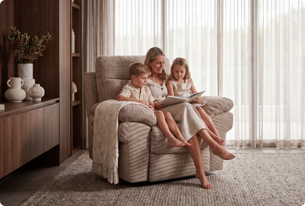 Lunaro Beige Fabric Electric Recliner Armchair