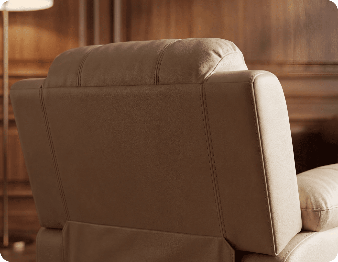 Veloura Cream Leather Armchair