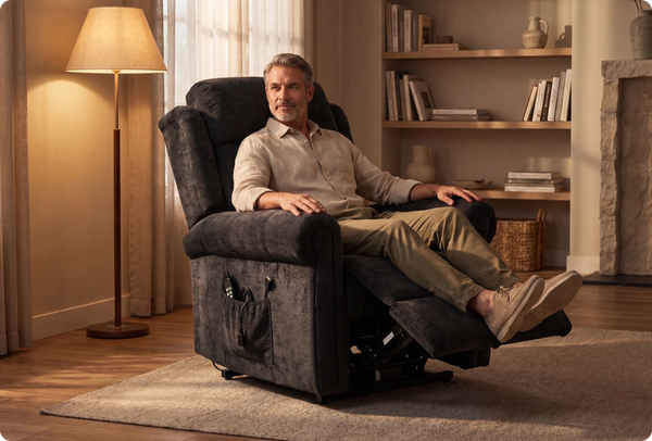 Cambridge Black Fabric Rise & Recline Mobility Chair