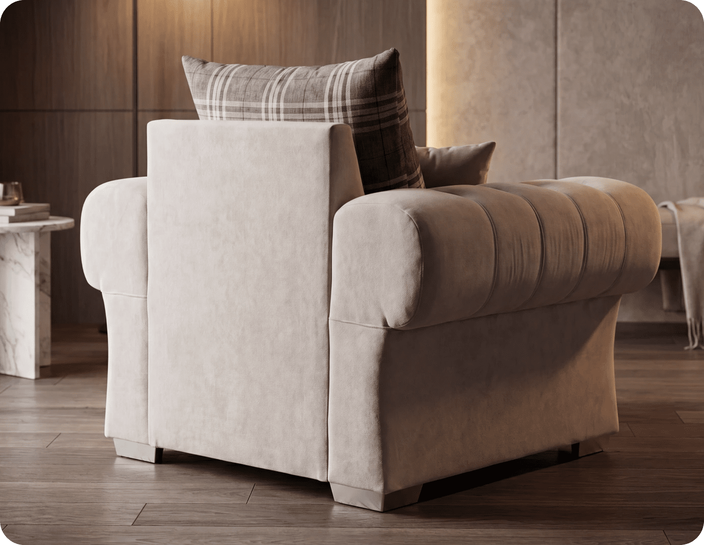 Florence Cream Scatter Back Fabric Armchair