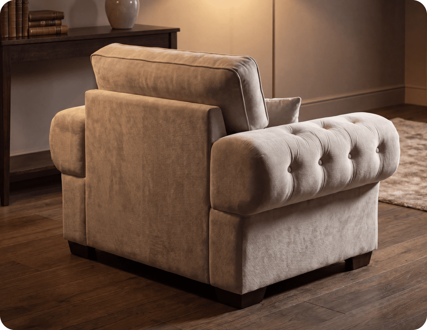 Florence High Back Cream Fabric Armchair