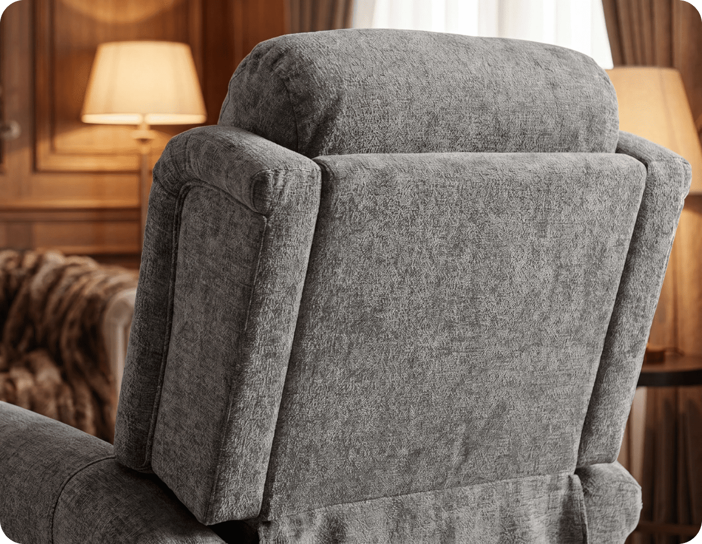 Cambridge Grey Fabric Rise & Recline Mobility Chair