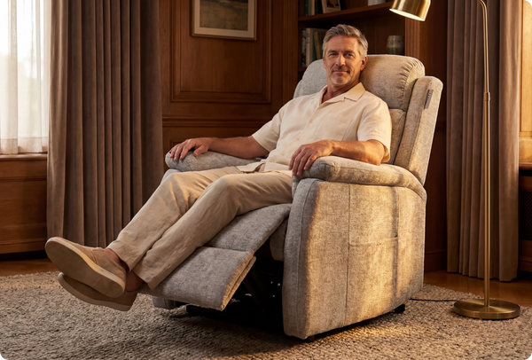 Oliver Light Grey Fabric Rise & Recline Mobility Chair